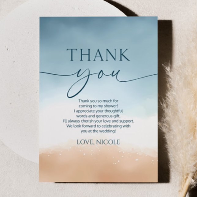 Allt jag ser är kärlek Ocean Strand Bröllopsdusch Tack Kort (Skapare uppladdad)