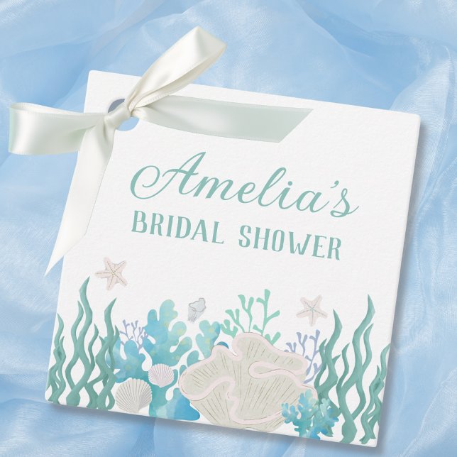 Allt jag ser är Strand Ocean Bröllopsdusch Personl Gåvor Etiketter (All I Sea Beach Ocean Bridal Shower Personalized Favor Tags)