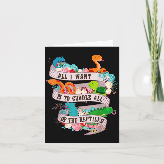 Allt jag vill är att kramas alla reptilälskare  kort (Framsida)