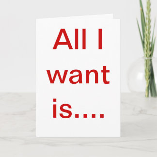 Allt jag vill ha är en ny bil helgkort