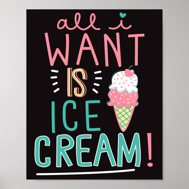 Allt jag vill ha är Ice Cream Poster (Framsidan)
