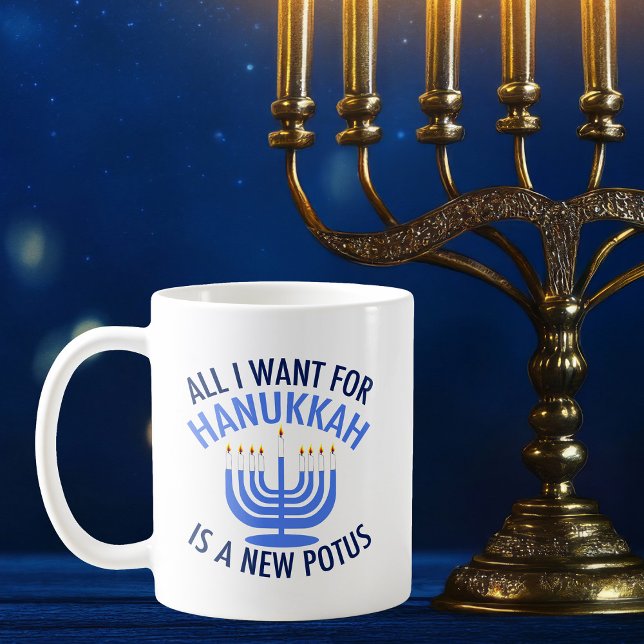 Allt jag vill ha för Hanukkah är en ny president Kaffemugg (Skapare uppladdad)
