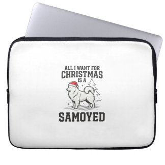Allt jag vill ha för jul Samoyed Hund Laptop Fodral
