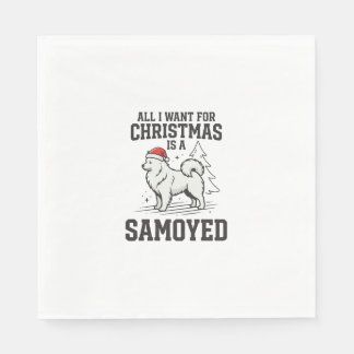 Allt jag vill ha för jul Samoyed Hund Pappersservett