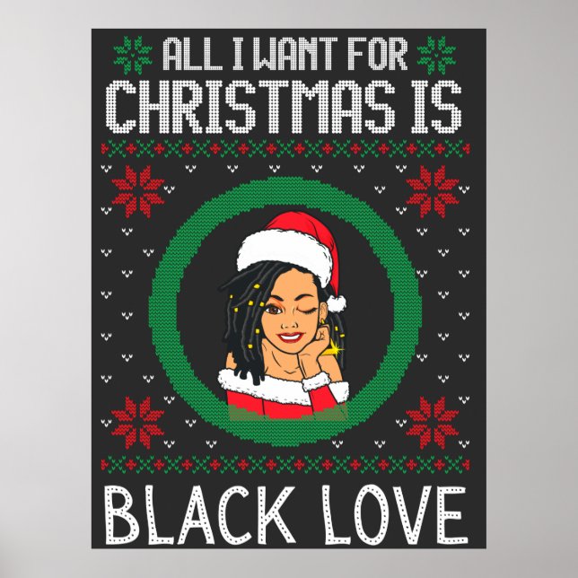 Allt jag vill ha i jul är Black Kärlek Sista Melan Poster (Framsidan)