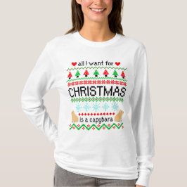 Allt jag vill ha i jul är Capybara Ugly Sweater T Shirt