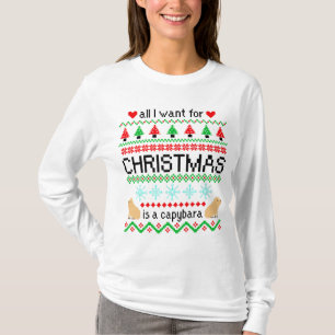 Allt jag vill ha i jul är Capybara Ugly Sweater T Shirt