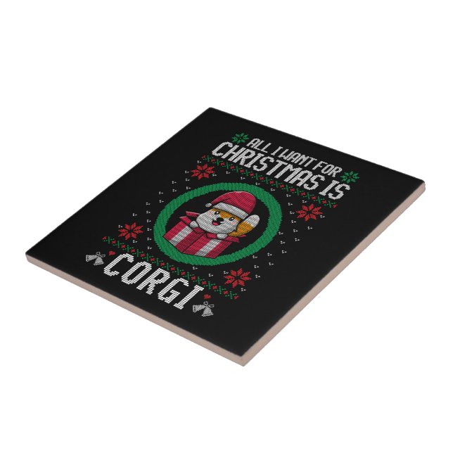 Allt jag vill ha i jul är Cute Corgi Kakelplatta (Sidan)
