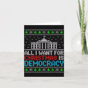 Allt jag vill ha i jul är demokrati patriotisk USA Kort