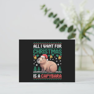 Allt jag vill ha i jul är en capybara-djurgåva helg vykort