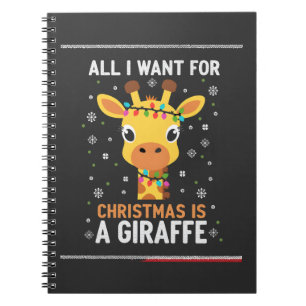 Allt jag vill ha i jul är en giraff Djur ful Anteckningsbok