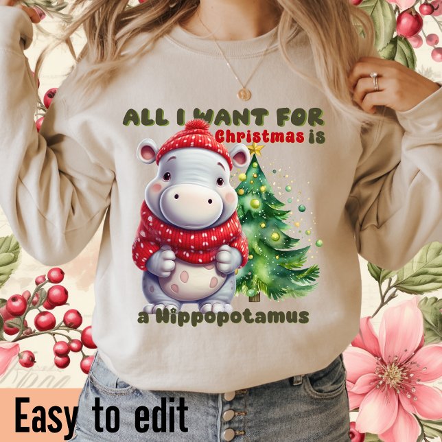 Allt jag vill ha i jul är en hippopotamus - Hippo T Shirt (Skapare uppladdad)