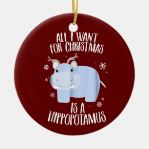 Allt jag vill ha i jul är en Hippopotamus Julgransprydnad Keramik