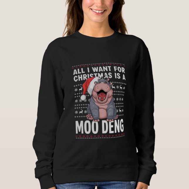Allt jag vill ha i jul är en Moo Deng T Shirt (Framsida)