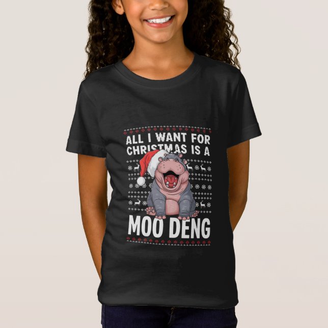 Allt jag vill ha i jul är en Moo Deng T Shirt (Framsida)