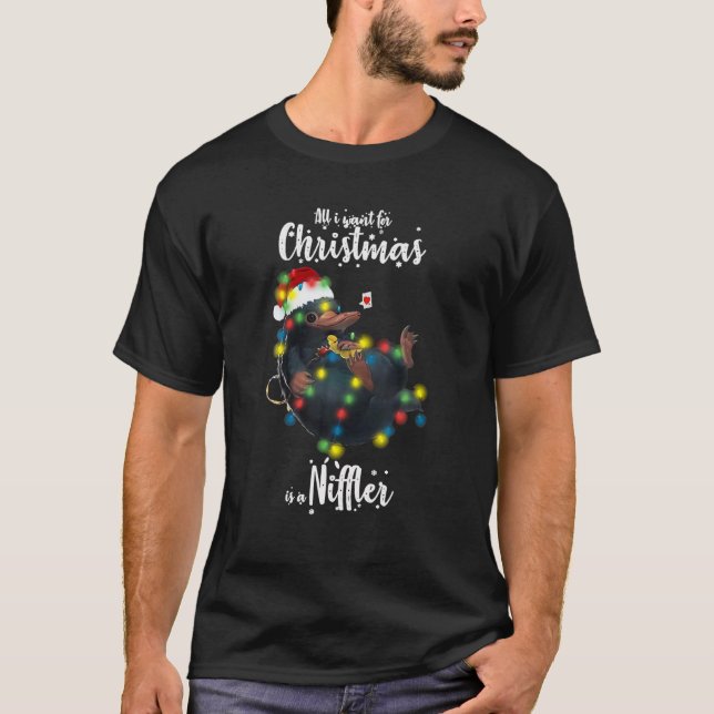 Allt jag vill ha i jul är en Niffler Tee (Framsida)
