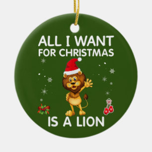 Allt jag vill ha i jul är ett Lejont God jul Julgransprydnad Keramik