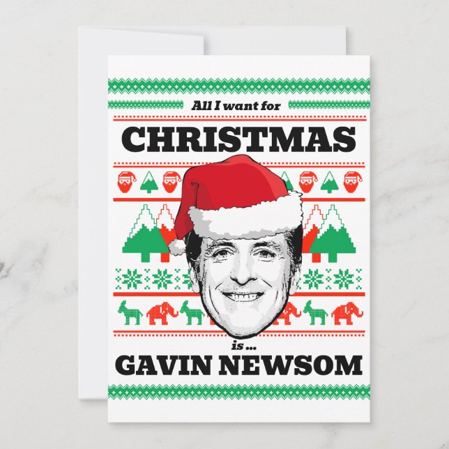 Allt jag vill ha i jul är Gavin Newsom Inbjudningar (Framsida)