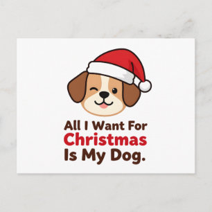 Allt jag vill ha i jul är min hundkonst vykort