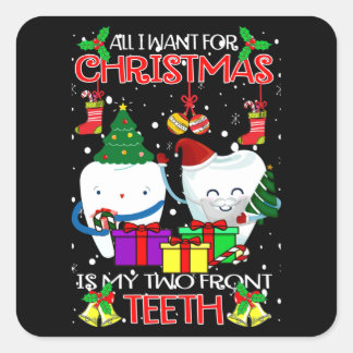 Allt jag vill ha i jul är mina två tänder fyrkantigt klistermärke