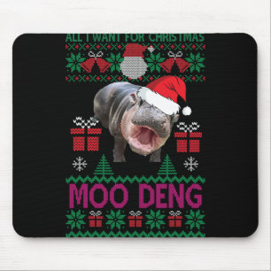 Allt jag vill ha i jul är Moo Deng Hippopotamus Musmatta