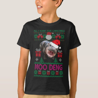 Allt jag vill ha i jul är Moo Deng Hippopotamus T Shirt
