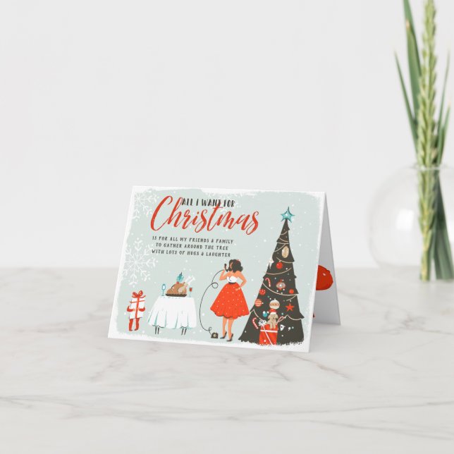 Allt jag vill ha i jul | Familj- och Hugs-Helgdag Kort (Framsida)