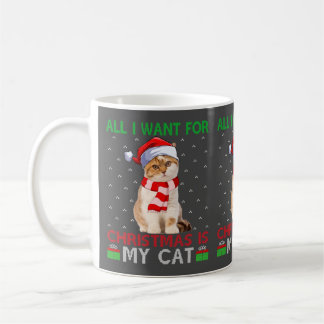 Allt jag vill ha i julen är mitt katt. kaffemugg