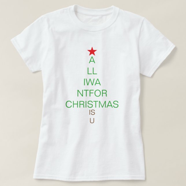 Allt jag vill ha i julklapp är att du är på väg. tee (Design framsida)