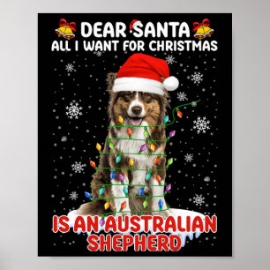 Allt jag vill ha i julklapp är Australian shepherd Poster