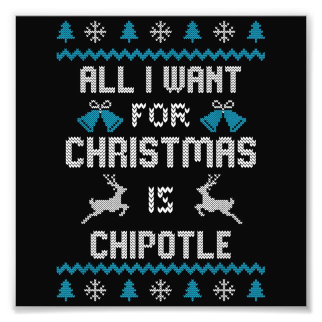 Allt jag vill ha i julklapp är Chipotle Älskare Ug Fototryck (Framsidan)