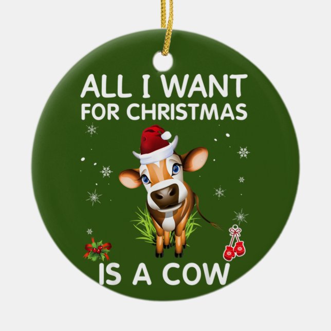 Allt jag vill ha i julklapp är en God jul Julgransprydnad Keramik (Framsidan)