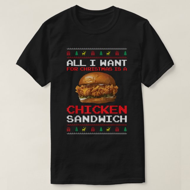Allt jag vill ha i julklapp är en Roligt i Chicken T Shirt (Design framsida)