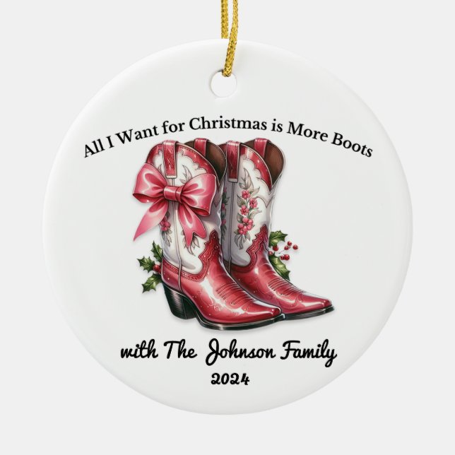 Allt jag vill ha i julklapp är fler bollar julgransprydnad keramik (Framsidan)