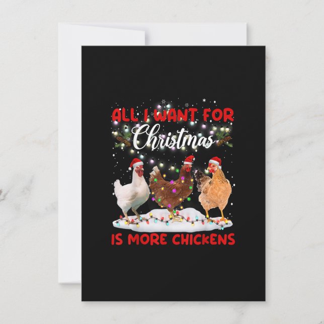 Allt jag vill ha i julklapp är fler chickens Santa Inbjudningar (Framsida)