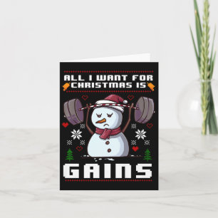 Allt jag vill ha i julklapp är Gains Snögubbe Gym  Kort