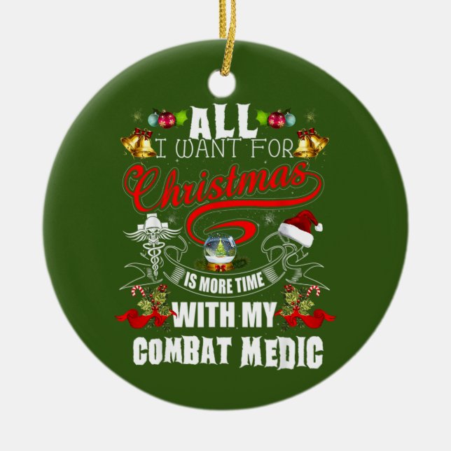 Allt jag vill ha i julklapp är mer tid med min kam julgransprydnad keramik (Framsidan)