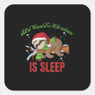Allt jag vill ha i julklapp är sömnlöshet i Jul Fyrkantigt Klistermärke