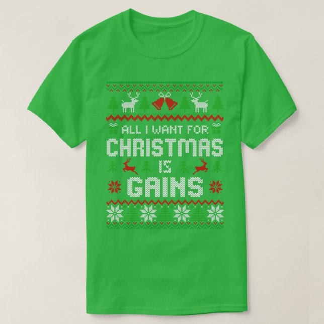 Allt jag vill ha i julklapp är vinst t shirt (Design framsida)