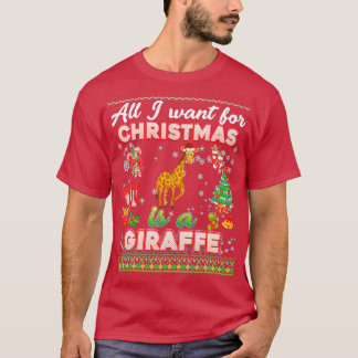 Allt jag vill ha jul är en giraffe t shirt