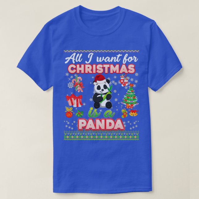 Allt jag vill ha jul är en Panda Uglyer T Shirt (Design framsida)