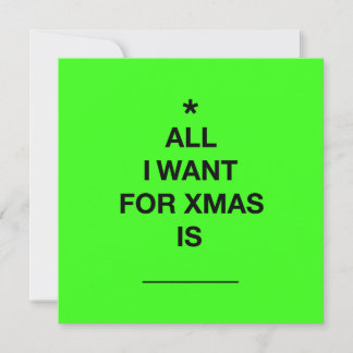 "Allt jag vill ha" - julkort - Grönt