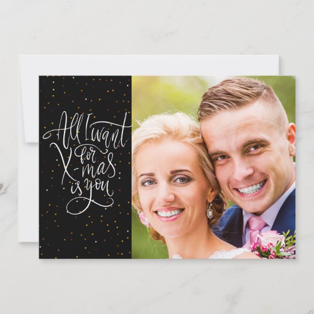 "Allt jag vill ha till jul är dig" | Julkort med f (Framsida)