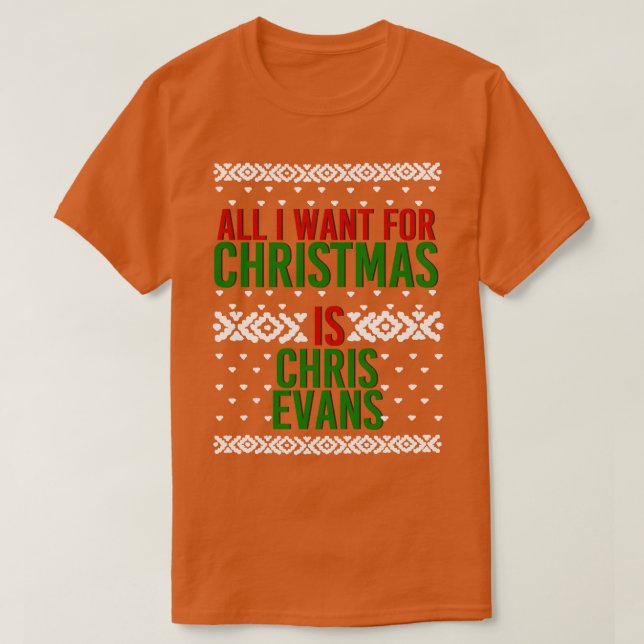 Allt jag vill ha till jul Chris Evans T Shirt (Design framsida)