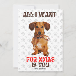 Allt jag vill ha till jul Rolig Doxie rem Julkort