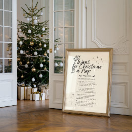 Allt jag vill ha till jul Rolig tryckta bilden Poster