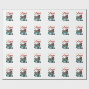 Allt julen önskar är fiskande tomte ren båt presentpapper