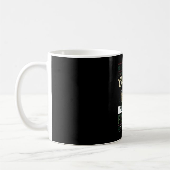 Allt julen önskar är fiske Fiskare Fisk Snöfl Kaffemugg (Vänster)