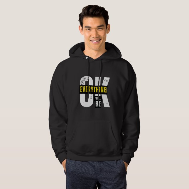 Allt kommer att bli bra - inspirerande citat hoodie (Hel framsida)