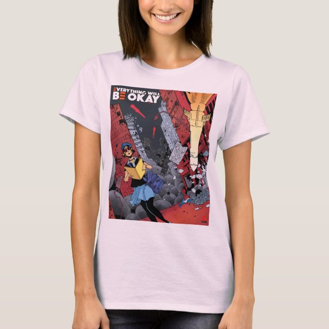 Allt kommer att bli bra V2-baskvinnans t-shirt (Framsida)